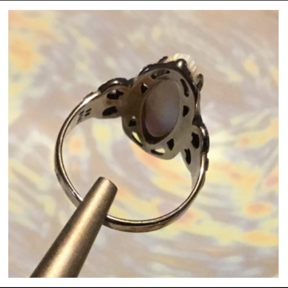 White Opal Stainless Steel Ring - Picture 8 of 10